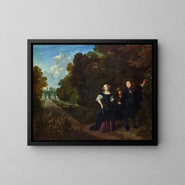 La Promenade - Gonzales Coques — inramlat konstverk på väggen