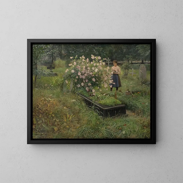 Scène de cimetière - Gottfrid Kallstenius — inramlat konstverk på väggen