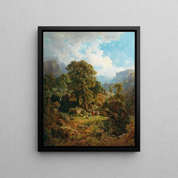 Gottfried Seelos - A landscape in the Fassa Valley South Tyrol.webp