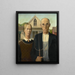 Gothique américain - Grant Wood — inramlat konstverk på väggen