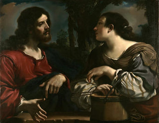 Le Christ et la femme de Samarie - Guercino — vy av konstverket