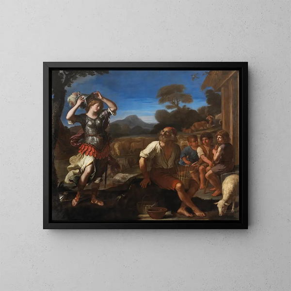 Erminia och herdarna - Guercino — inramlat konstverk på väggen