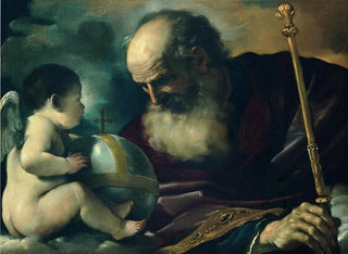 Gud Fader och en ängel - Guercino — vy av konstverket