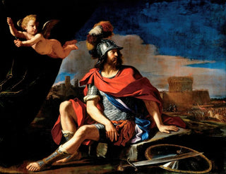Mars med Cupidon - Guercino — vy av konstverket