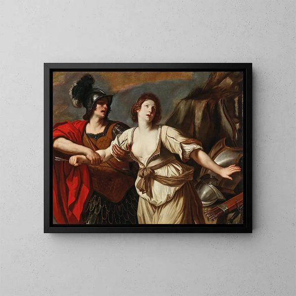 Rinaldo och Armida - Guercino — inramlat konstverk på väggen