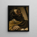 Saint Alexis i en brun sjal som håller en stav - Guercino — inramlat konstverk på väggen