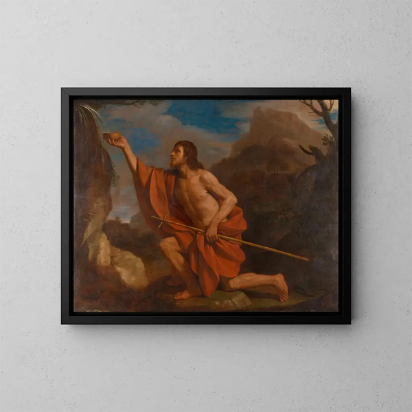 Saint Jean-Baptiste dans le désert - Guercino — inramlat konstverk på väggen