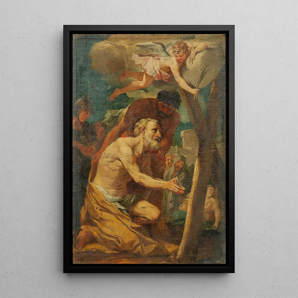 Le Martyre de Saint André - Guillaume Courtois — inramlat konstverk på väggen