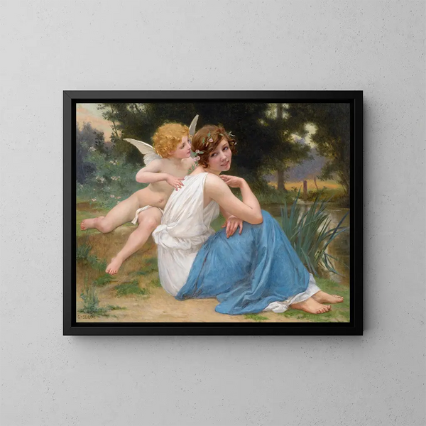 Cupidon och Psyche - Guillaume Seignac — inramlat konstverk på väggen