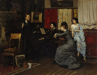 Musik i ateljén - Gunnar Berndtson — vy av konstverket