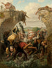 målning Le pont de Nya Lödöse s'effondrant dans la rivière Säve en 1543 - Gustaf Henrik Brusewitz — vy av konstverket