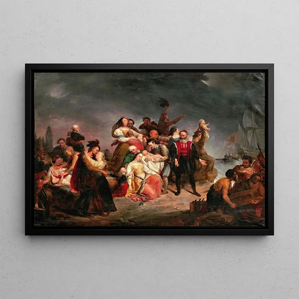 Gustaf Wappers - Der Abschied nach Amerika oder die Einschiffung auf der Mayflower.webp