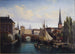 Vue du Riddarholmskanalen, Stockholm 1835 - Gustaf Wilhelm Palm — vy av konstverket