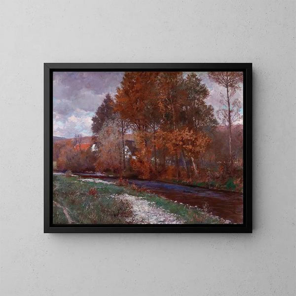 Sur la Krems - Gustav Bamberger — inramlat konstverk på väggen