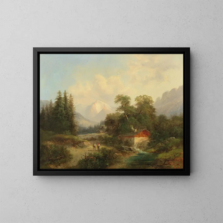 Gustav Barbarini - View of the Breite Riss Puchberg in the Schneeberg Region.webp