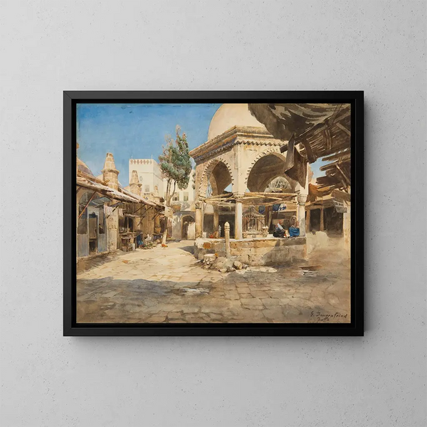 En brunn i Jaffa - Gustav Bauernfeind — inramlat konstverk på väggen