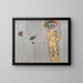 Fresk av Beethoven: Den svaga mänsklighetens lidanden och Den väl bevarade styrkan, panel 3 vägg sidovägg vänster - Gustav Klimt — inramlat konstverk på väggen