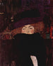 Dame med hatt och fjäderboa - Gustav Klimt — vy av konstverket