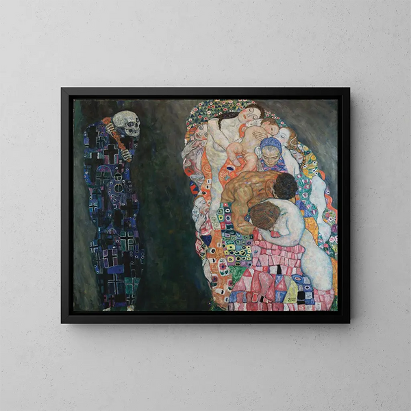 Reproduktion av målningen La Mort et la Vie - Gustav Klimt