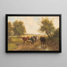 Troupeau de vaches dans un vaste paysage - Gustav Ranzoni — inramlat konstverk på väggen