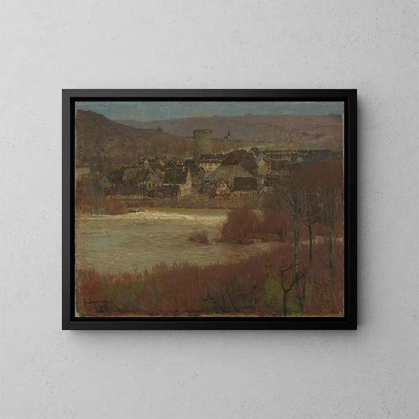 Besigheim vid Neckar - Gustav Schönleber — inramlat konstverk på väggen