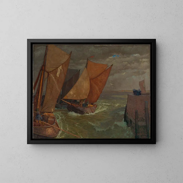 Entrée du port de Vlissingen - Gustav Schönleber — inramlat konstverk på väggen