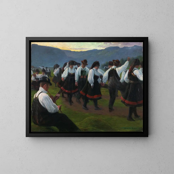 Dans i Setesdal - Gustav Wentzel — inramlat konstverk på väggen