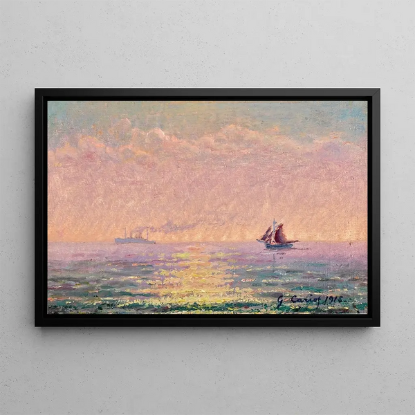 Studie av havet, Saint-Malo motljus - Gustave Cariot — inramlat konstverk på väggen