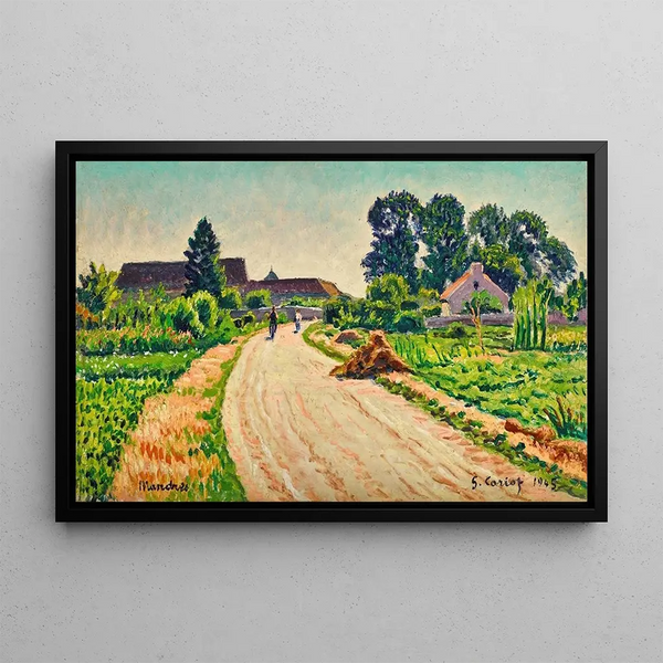 Le chemin de Mandres - Gustave Cariot — inramlat konstverk på väggen