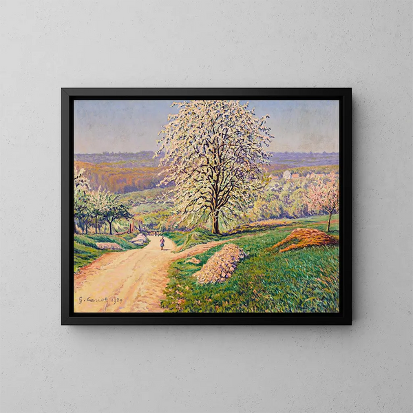 äppelblommande träd - Gustave Cariot — inramlat konstverk på väggen