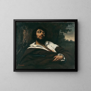 Le blessé - Gustave Courbet — inramlat konstverk på väggen