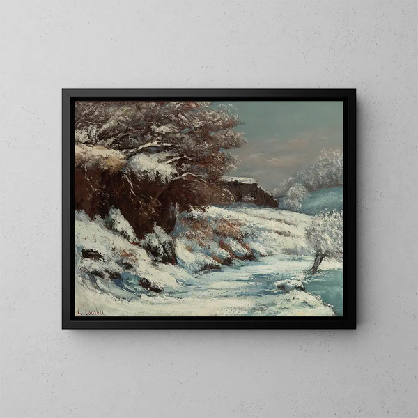 Effet de neige - Gustave Courbet — inramlat konstverk på väggen