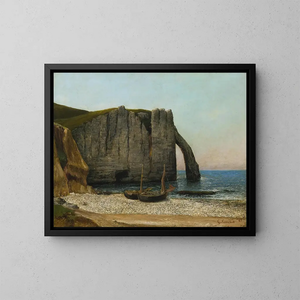 Falaises d'Étretat - Gustave Courbet — inramlat konstverk på väggen