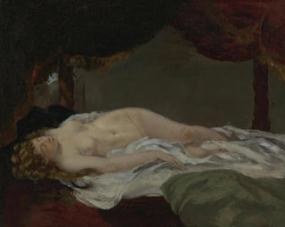 en sovande kvinna - Gustave Courbet — vy av konstverket