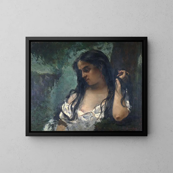 Gitan i reflektion - Gustave Courbet — inramlat konstverk på väggen