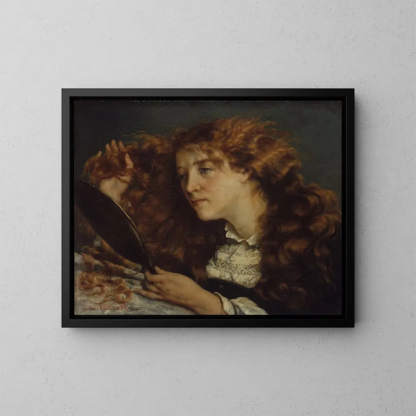 La Belle Irlandaise - Gustave Courbet — inramlat konstverk på väggen