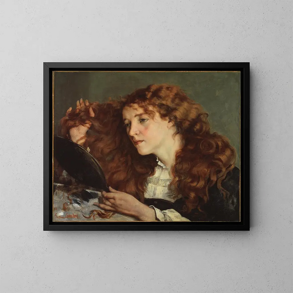 Jo, den vackra irländska flickan - Gustave Courbet — inramlat konstverk på väggen