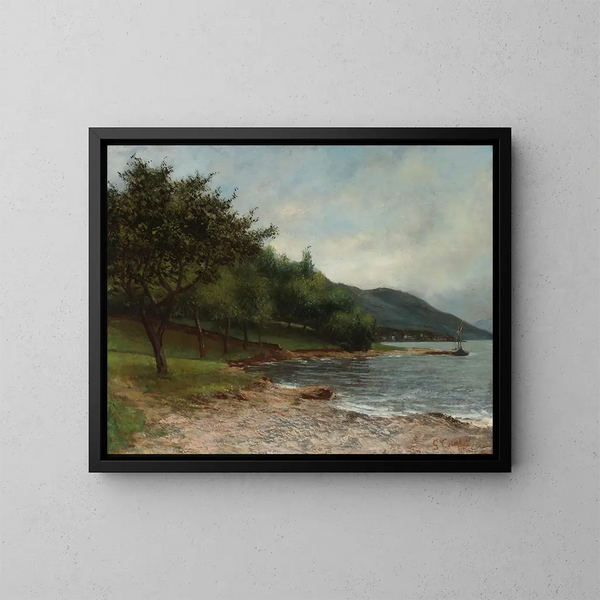 La Rive du lac Léman - Gustave Courbet — inramlat konstverk på väggen