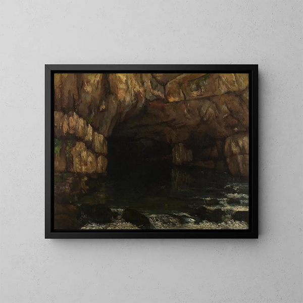La source de la Loue - Gustave Courbet — inramlat konstverk på väggen