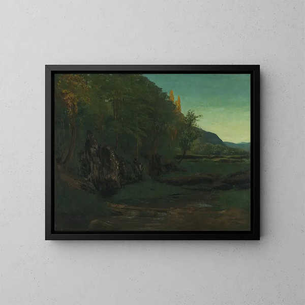 Landskap av Jura - Gustave Courbet — inramlat konstverk på väggen
