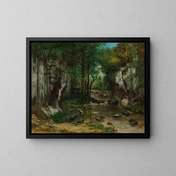 Le ruisseau de Puits Noir - Gustave Courbet — inramlat konstverk på väggen