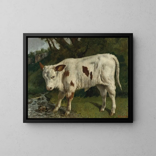 Le Veau blanc - Gustave Courbet — inramlat konstverk på väggen