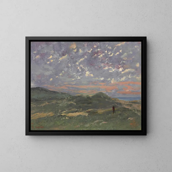Les Dunes de Deauville - Gustave Courbet — inramlat konstverk på väggen