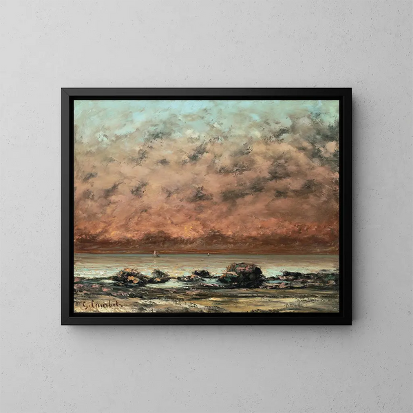 Les rochers noirs à Trouville - Gustave Courbet — inramlat konstverk på väggen