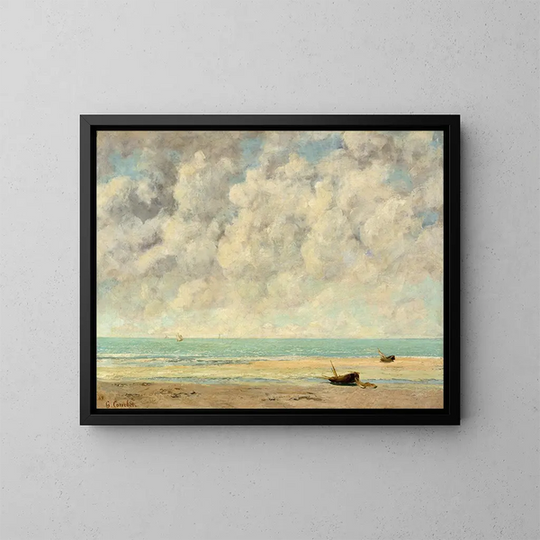 La Mer calme - Gustave Courbet — inramlat konstverk på väggen