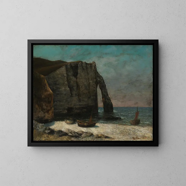 La falaise à Étretat - Gustave Courbet — inramlat konstverk på väggen