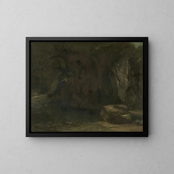 Les falaises de la Loue - Gustave Courbet — inramlat konstverk på väggen