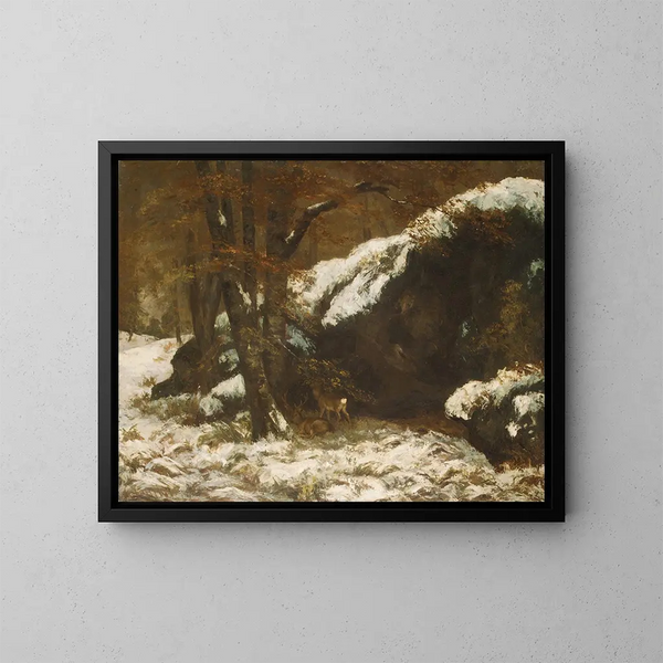 Le Cerf - Gustave Courbet — inramlat konstverk på väggen