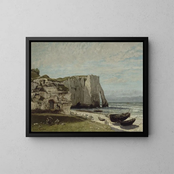 Les falaises d'Étretat après la tempête - Gustave Courbet — inramlat konstverk på väggen