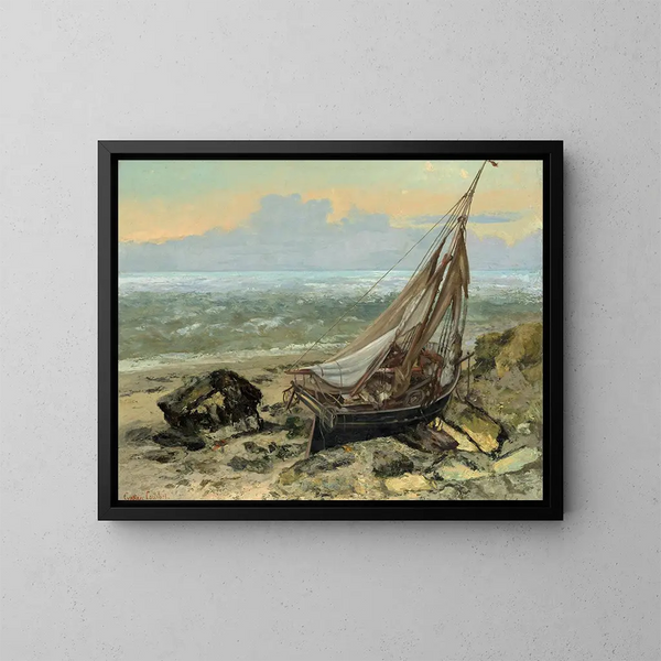 Fiskebåten - Gustave Courbet — inramlat konstverk på väggen